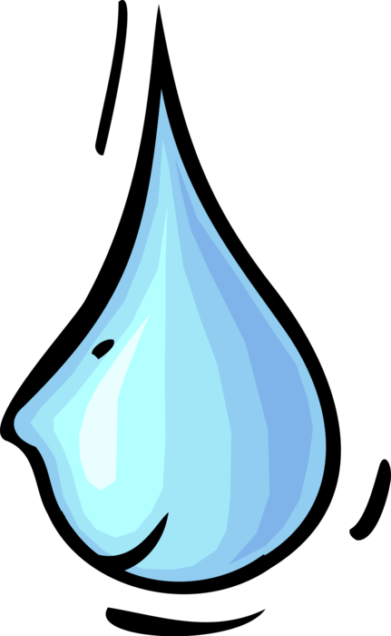 Vector Illustration of Water Drop with Anthropomorphic Face