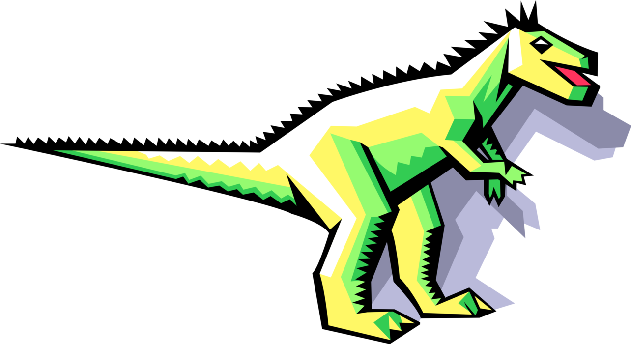 Vector Illustration of Prehistoric Tyrannosaurus Rex Dinosaur from Jurassic and Cretaceous Periods