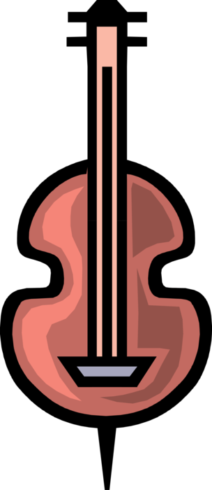 Vector Illustration of Fiddle Violin Stringed Musical Instrument