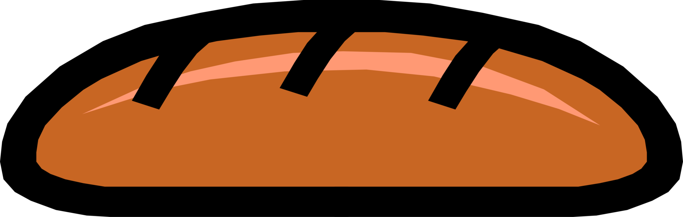 Vector Illustration of Bakery Baked Loaf of Bread Staple Food