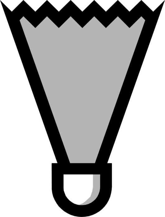 Vector Illustration of Shuttlecock Birdie Struck by Badminton Racket