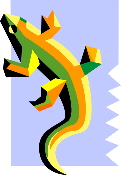Vector Illustration of Reptile Lizard Iguana