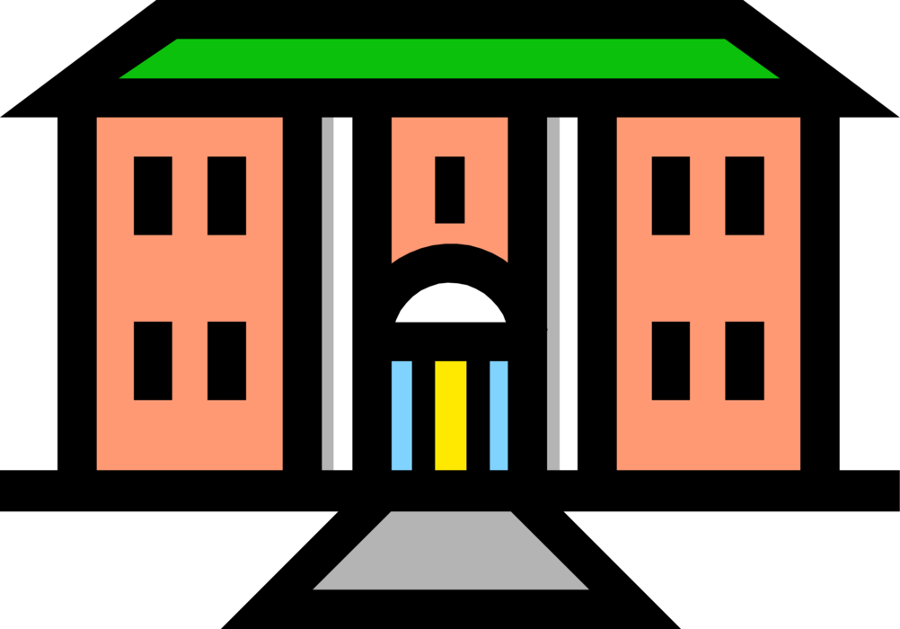 Vector Illustration of Condominium Apartment Building in City Symbol