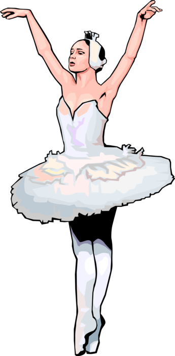 Vector Illustration of Ballerina Dancer Performs in Ballet Performance