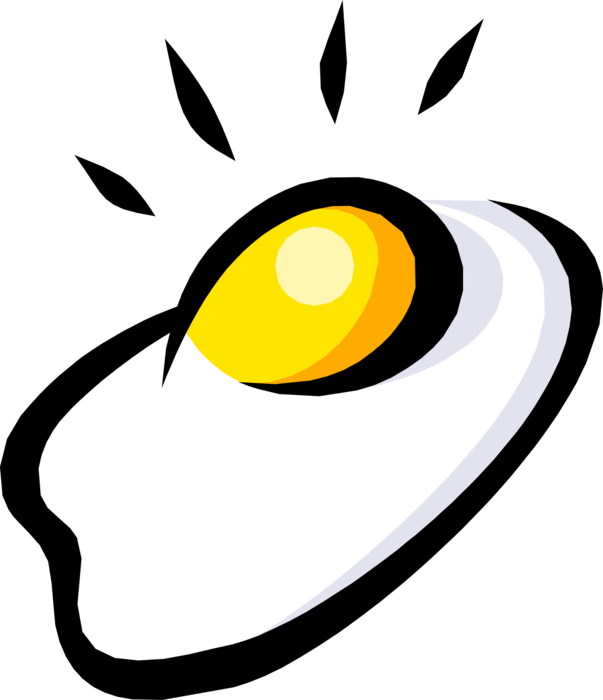 Vector Illustration of Fried Hen Chicken Egg