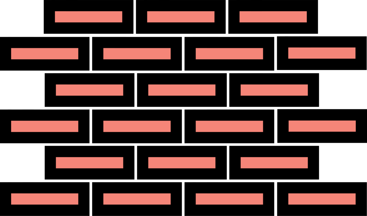 Vector Illustration of Masonry Brick Building Material