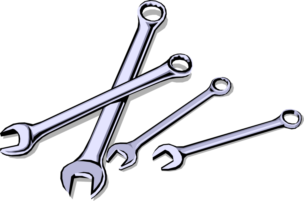 Vector Illustration of Ratcheting Socket Wrench Hand Tool