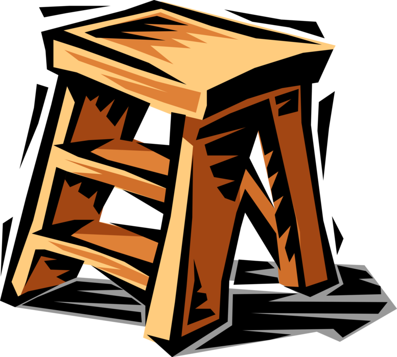 Vector Illustration of Small Step Stool Ladder