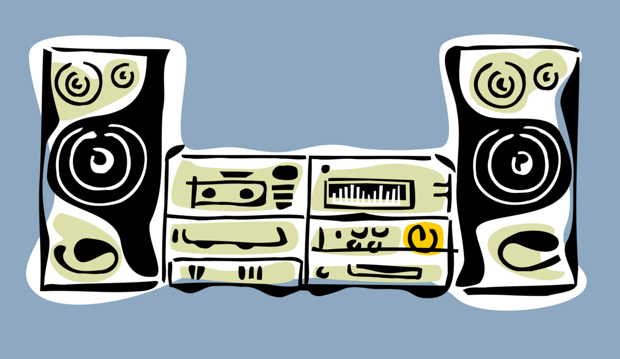 Vector Illustration of Home Audio Entertainment Stereo System