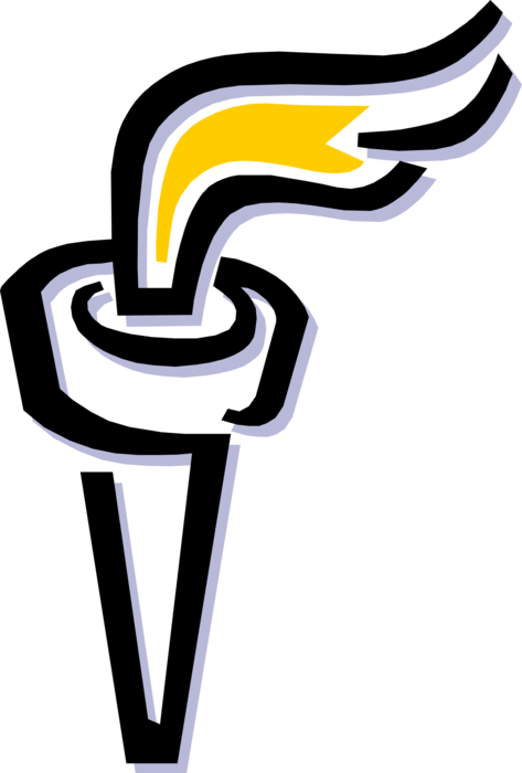 Vector Illustration of Olympic Flame Commemorates Theft of Fire from Greek God Zeus by Prometheus