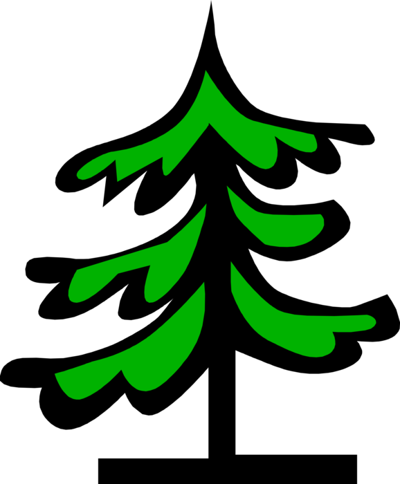 Vector Illustration of Coniferous Evergreen Fir Tree Symbol