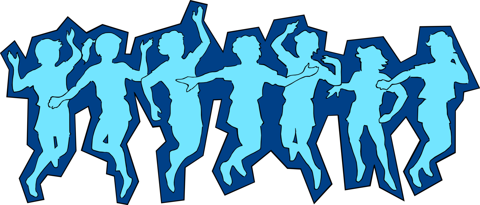 Vector Illustration of Adolescent School Children Kids Dance and Play