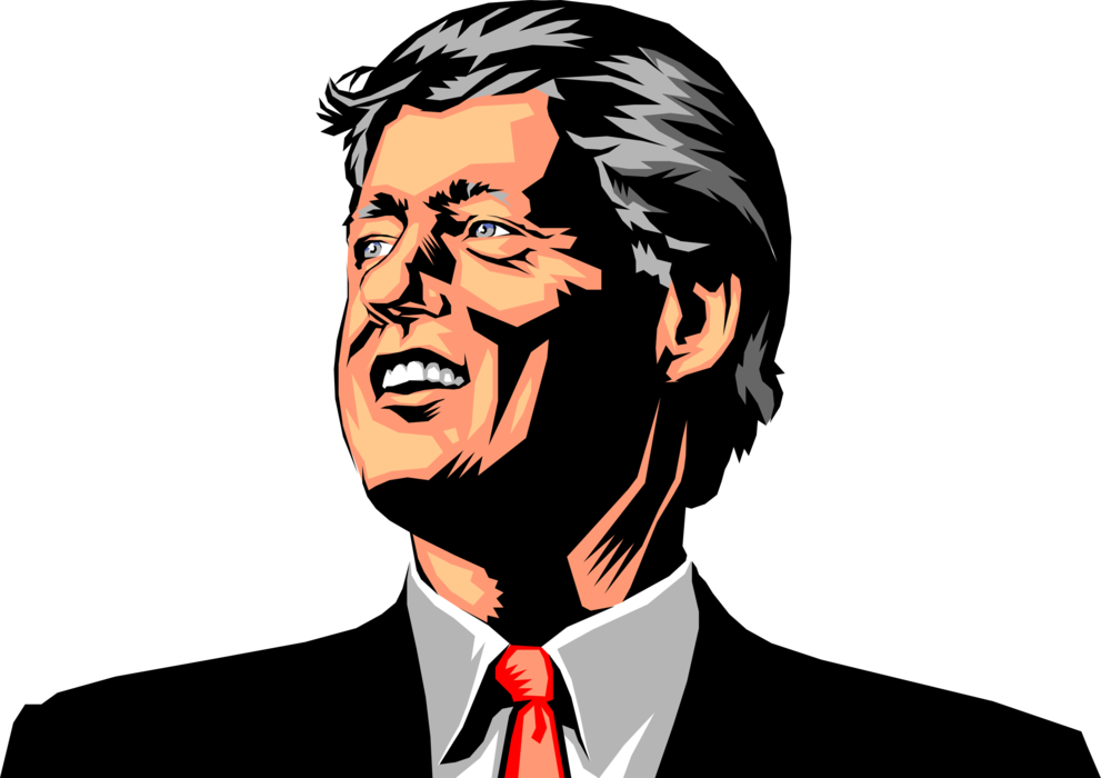 Vector Illustration of William Jefferson "Bill" Clinton 42nd President of the United States of America