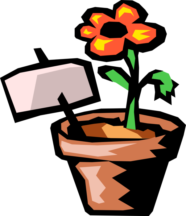 Vector Illustration of Botanical Horticulture Plant in Flower Pot