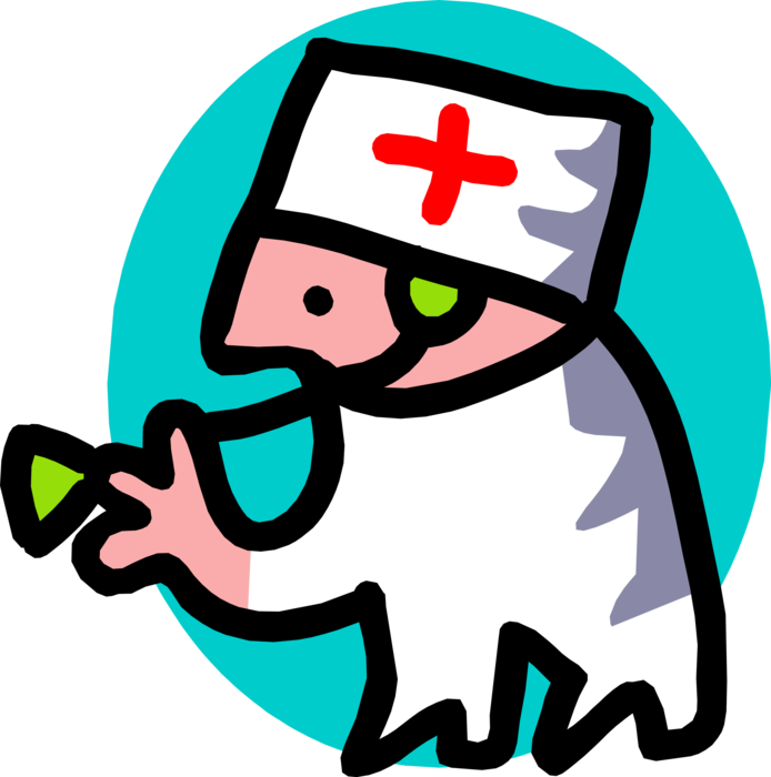 Vector Illustration of Health Care Professional Doctor Physician with Stethoscope in Hospital Provides Patient Care