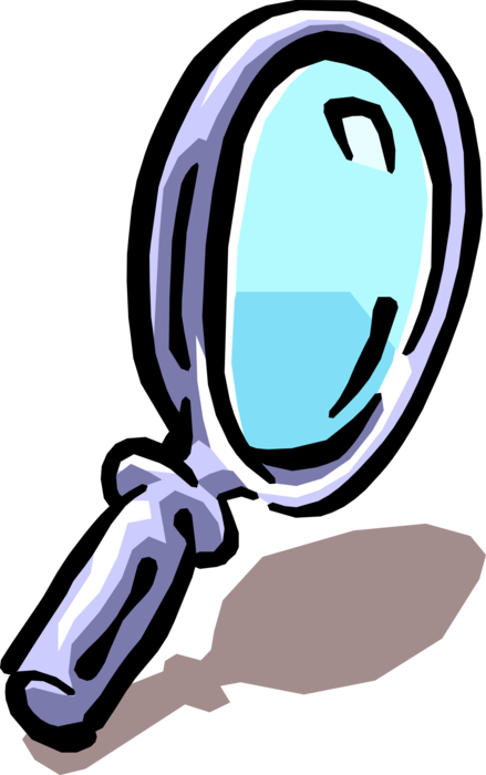 Vector Illustration of Magnification Through Convex Lens Magnifying Glass