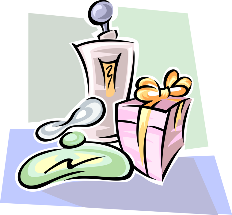 Vector Illustration of Gift and Perfume Fragrance and Cologne