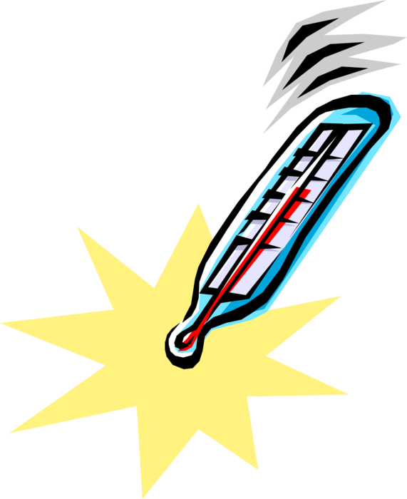 Vector Illustration of Temperature is Rising Thermometer