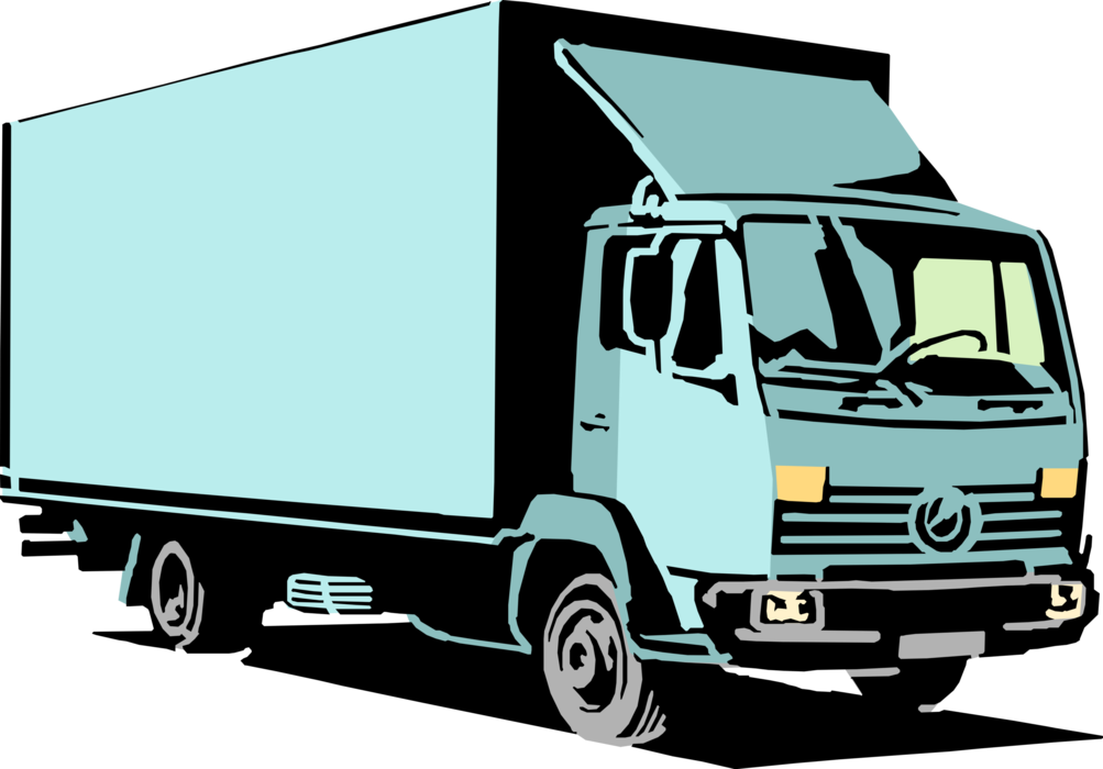 Vector Illustration of Commercial Transport Delivery Van Truck Vehicle