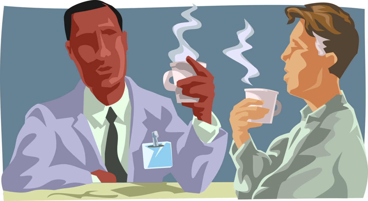 Vector Illustration of Hospital Workers Take Coffee Break