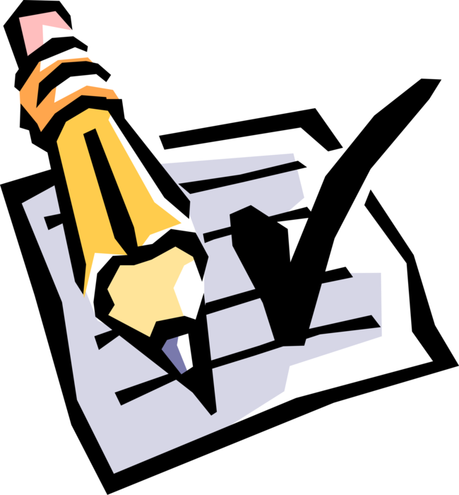 Vector Illustration of Checklist used for Comparison, Verification, or Other Checking Purpose