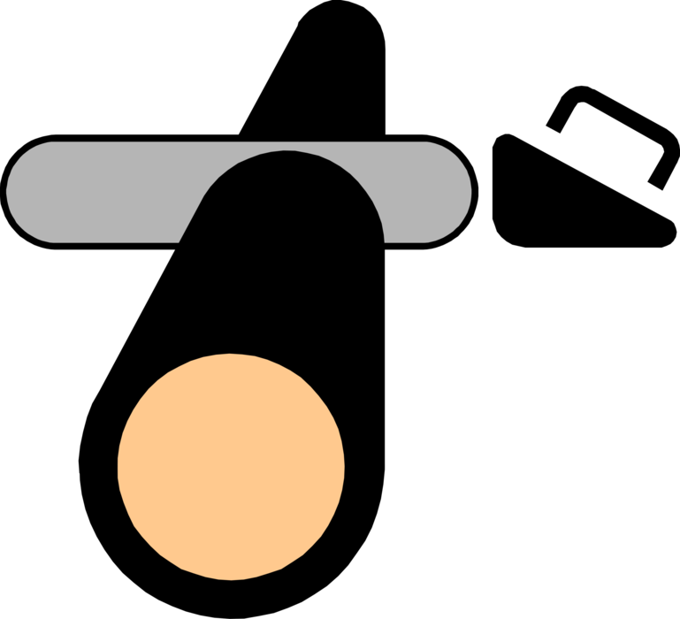 Vector Illustration of Chainsaw Cutting Tree Log