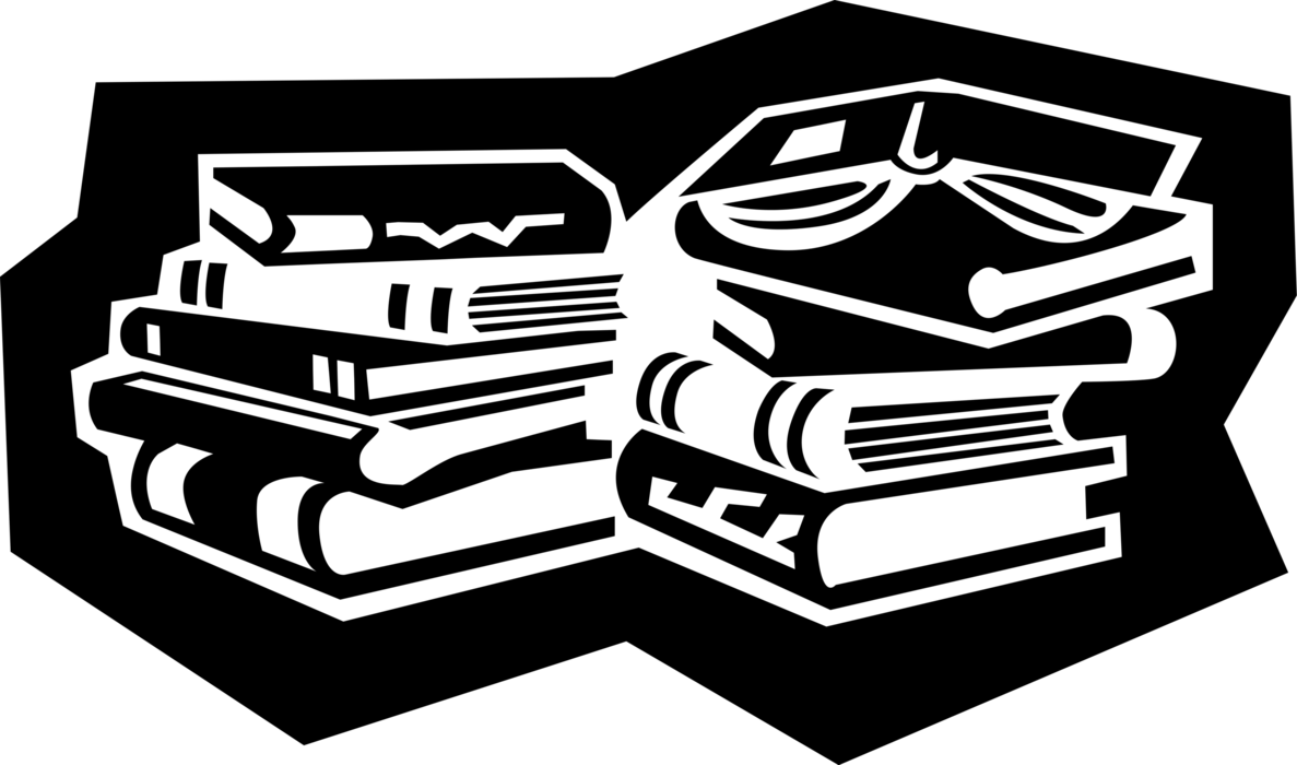 Vector Illustration of Books as Printed Works of Literature Fiction or Nonfiction Borrowed from Lending Library