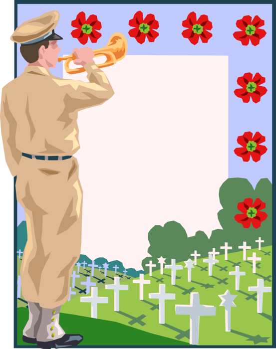Vector Illustration of Remembrance Day with Poppies Frame Border