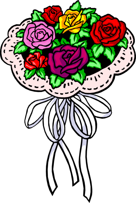 Vector Illustration of Bouquet of Rose Flowers