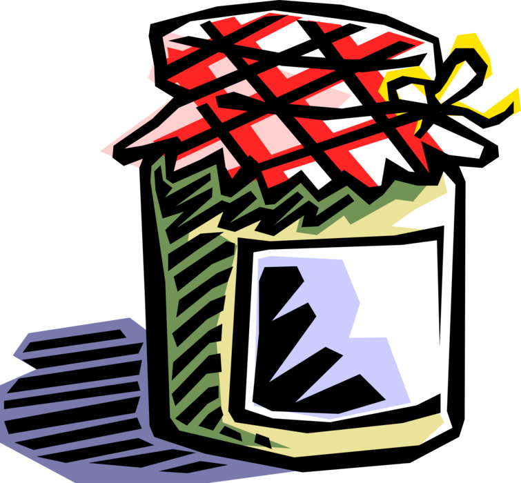 Vector Illustration of Homemade Preserves in Jar