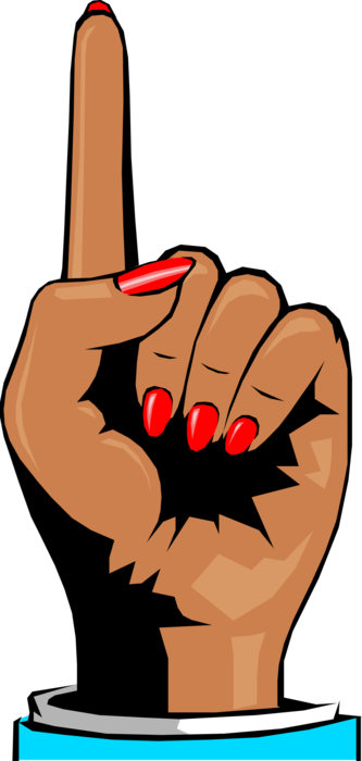 Vector Illustration of African American Female Hand Finger Gestures Number One