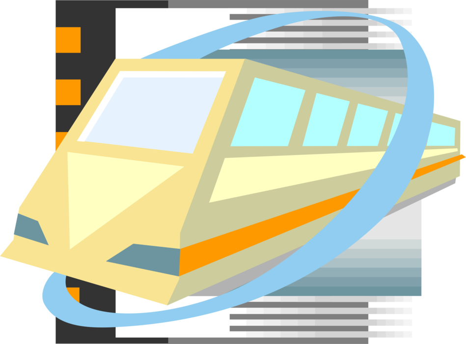 Vector Illustration of Subway Underground Public Transportation Rapid Transit Train on Tracks