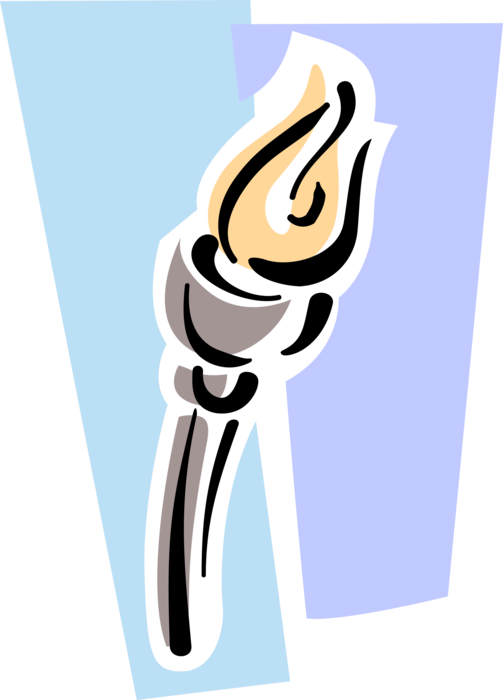 Vector Illustration of Olympic Flame Commemorates Theft of Fire from Greek God Zeus by Prometheus