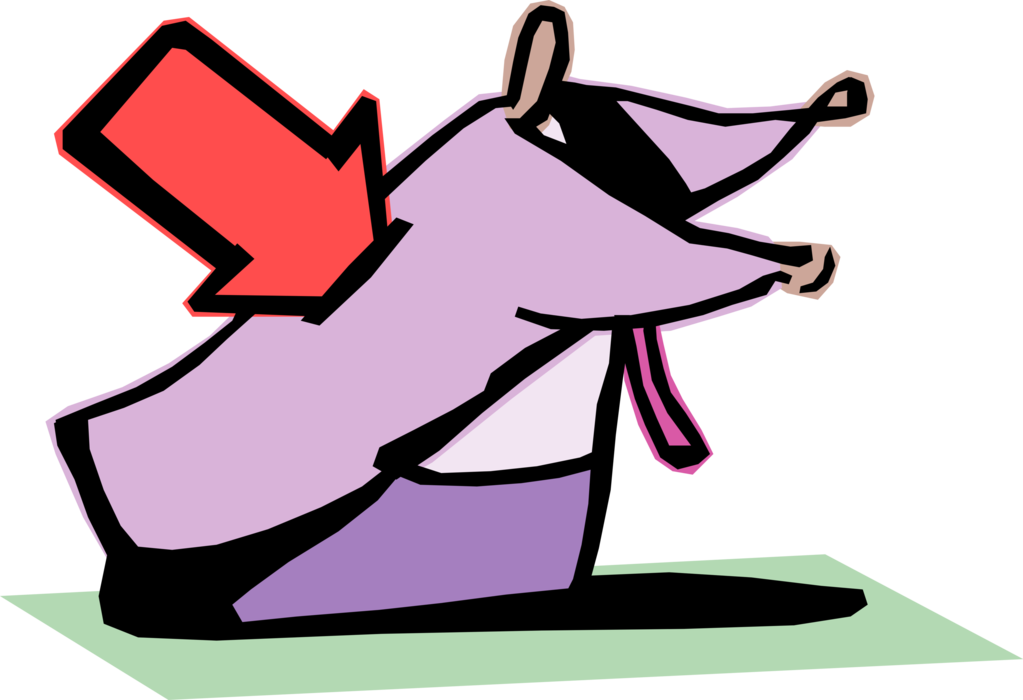 Vector Illustration of Businessman Stabbed in Back by Directional Arrow Sign