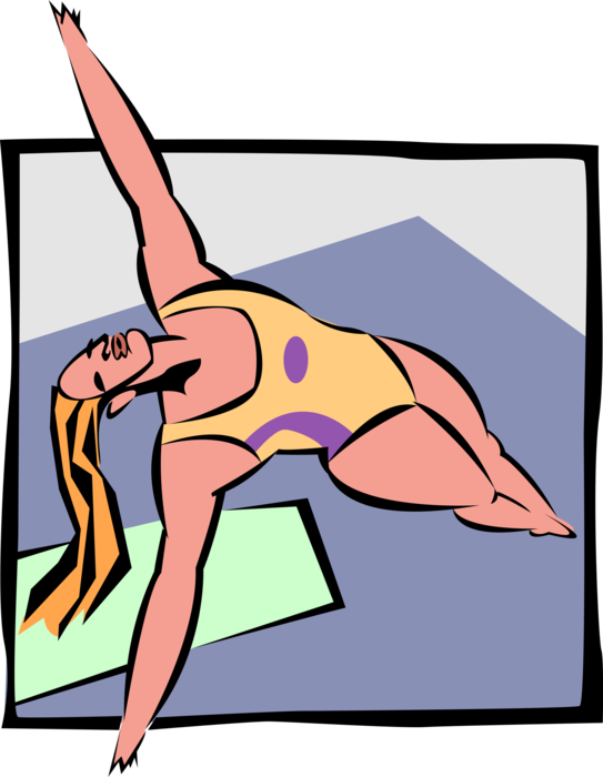 Vector Illustration of Professional Diver Jumps From Diving Board and Dives into Swimming Pool