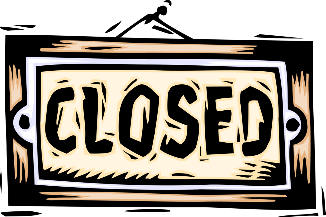 Vector Illustration of Retail Merchant Store Closed Sign