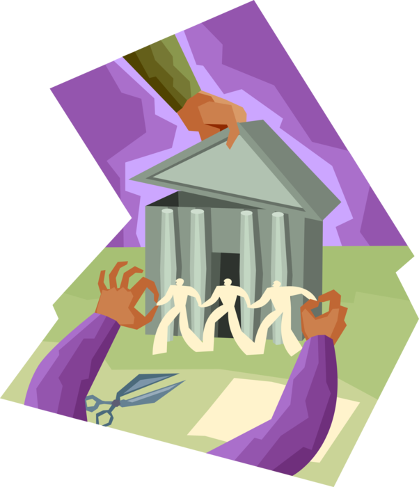 Vector Illustration of Financial Planning with Bank