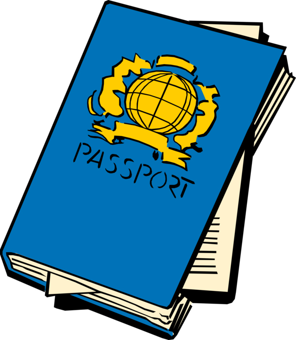 Vector Illustration of Official Government Passport and Tickets Travel Documents
