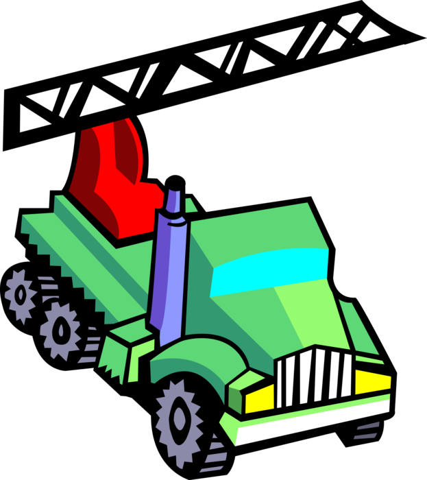 Vector Illustration of Construction Industry Equipment Crane Truck Vehicle