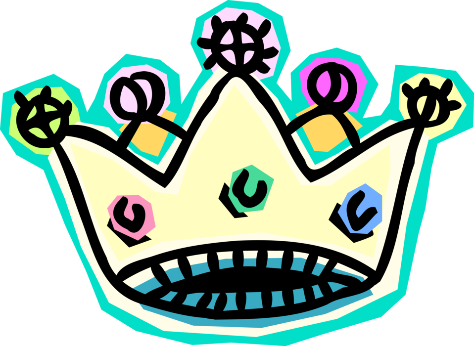 Vector Illustration of Crown Symbolic Monarch or Royalty Headgear 