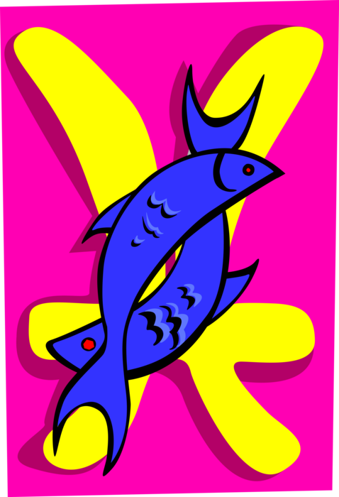 Vector Illustration of Zodiac Astrology Pisces Fish Symbol
