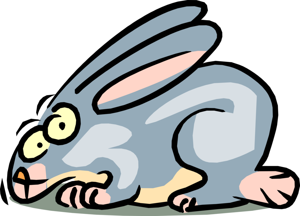 Vector Illustration of Small Mammal Rabbit Startled