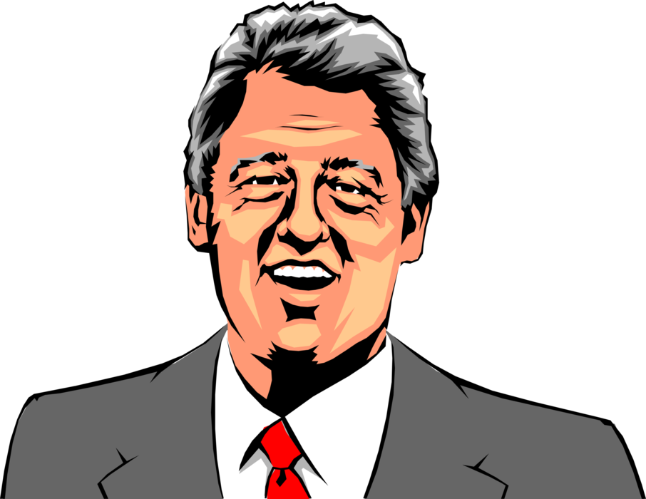 Vector Illustration of William Jefferson "Bill" Clinton 42nd President of the United States of America