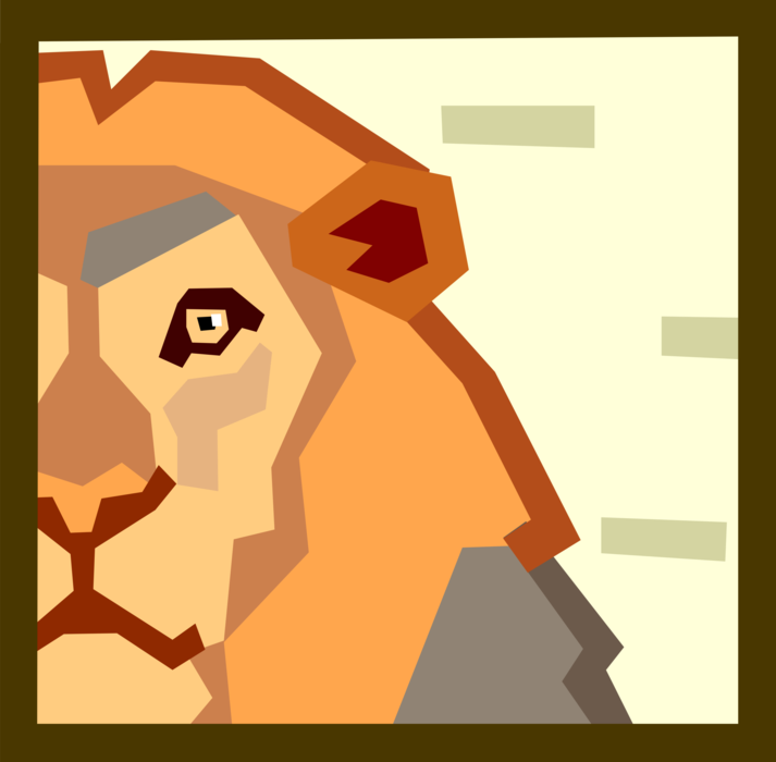 Vector Illustration of African Male Lion King of the Jungle