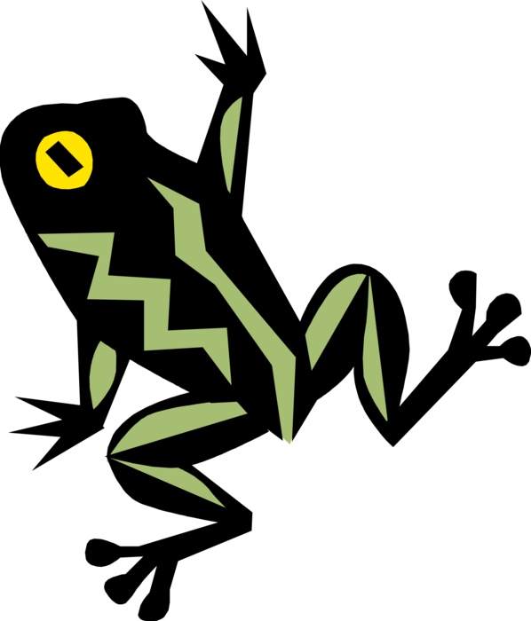 Vector Illustration of Green Amphibian Frog