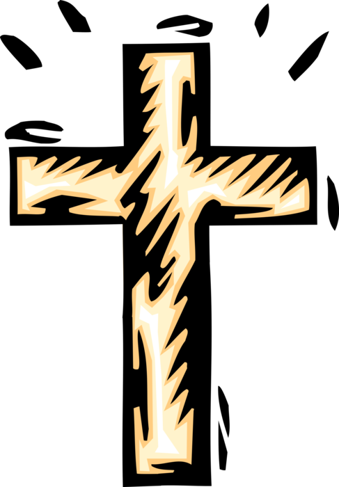 Vector Illustration of Christian Crucifix Cross Symbol of Christianity