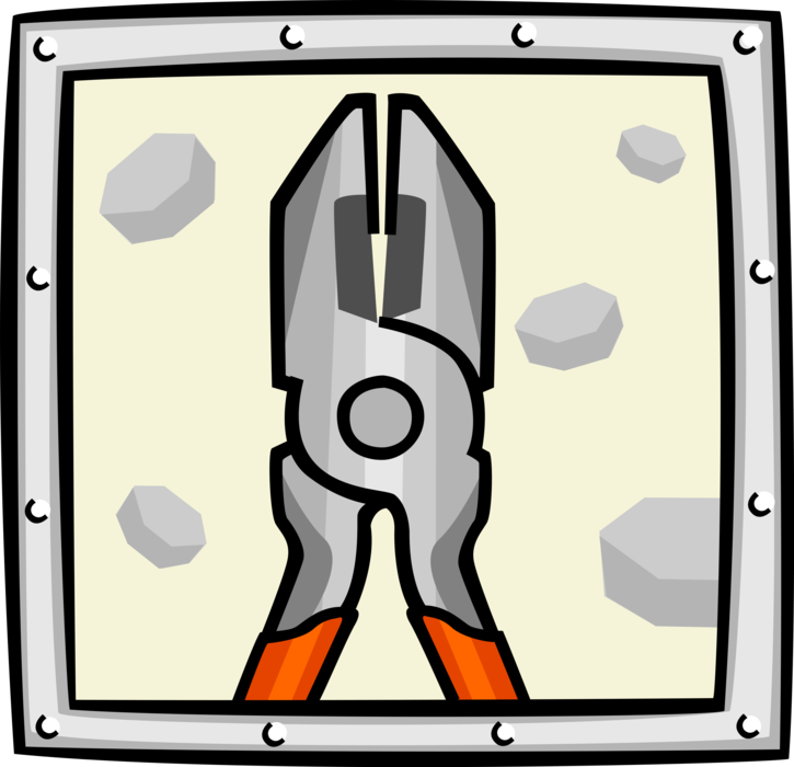 Vector Illustration of Pliers Hand Tool used to Hold Objects Firmly