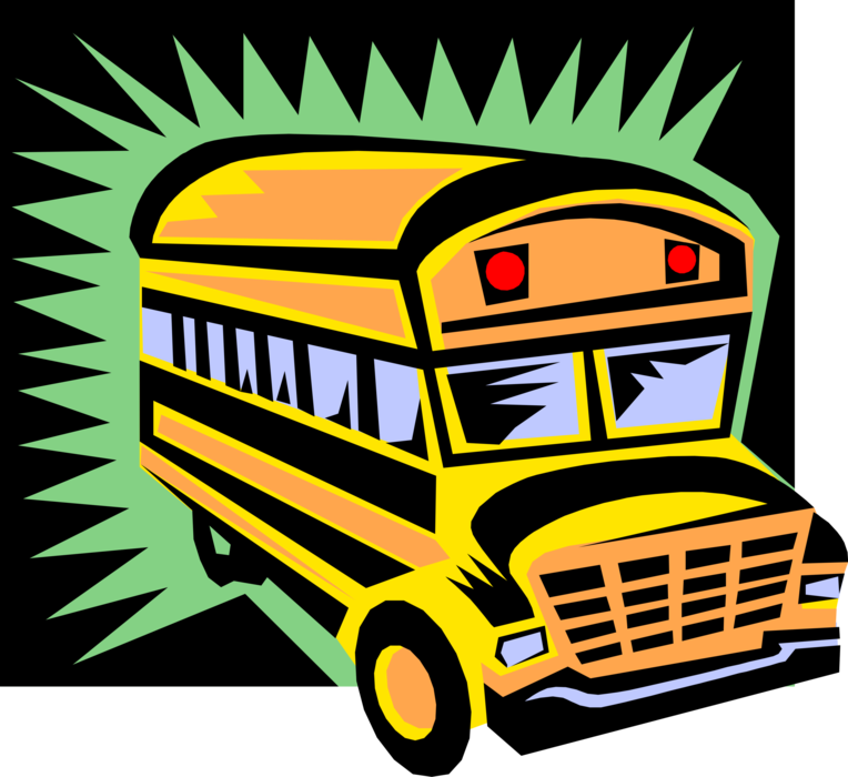 Vector Illustration of Schoolbus or School Bus used for Student Transport To and From School