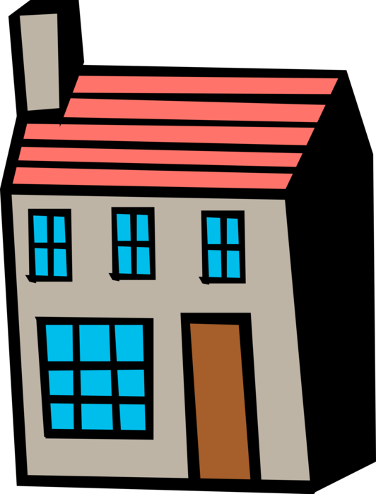 Vector Illustration of House or Home Residence Dwelling Symbol