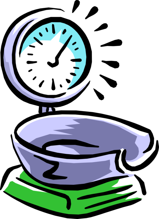 Vector Illustration of Weighing Scales Force-Measuring Devices for Weight Measurement